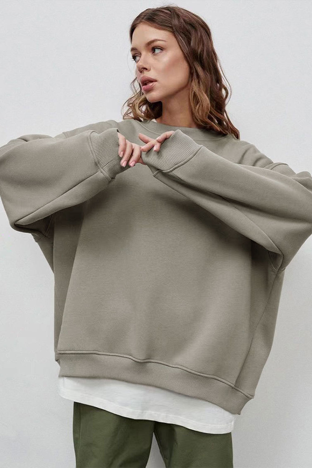 Oversized Fit Round Neck Sweatshirt
