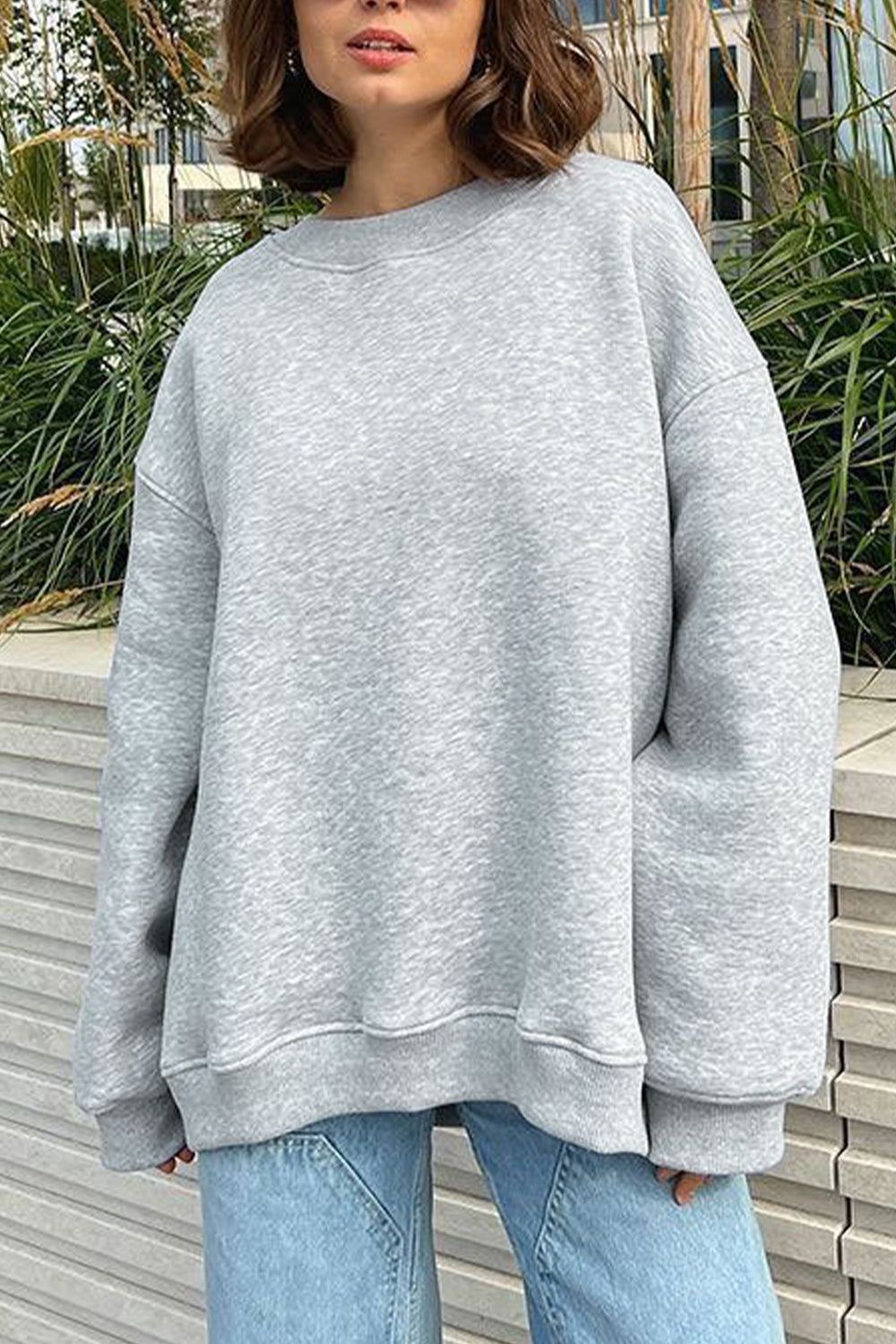 Oversized Fit Round Neck Sweatshirt