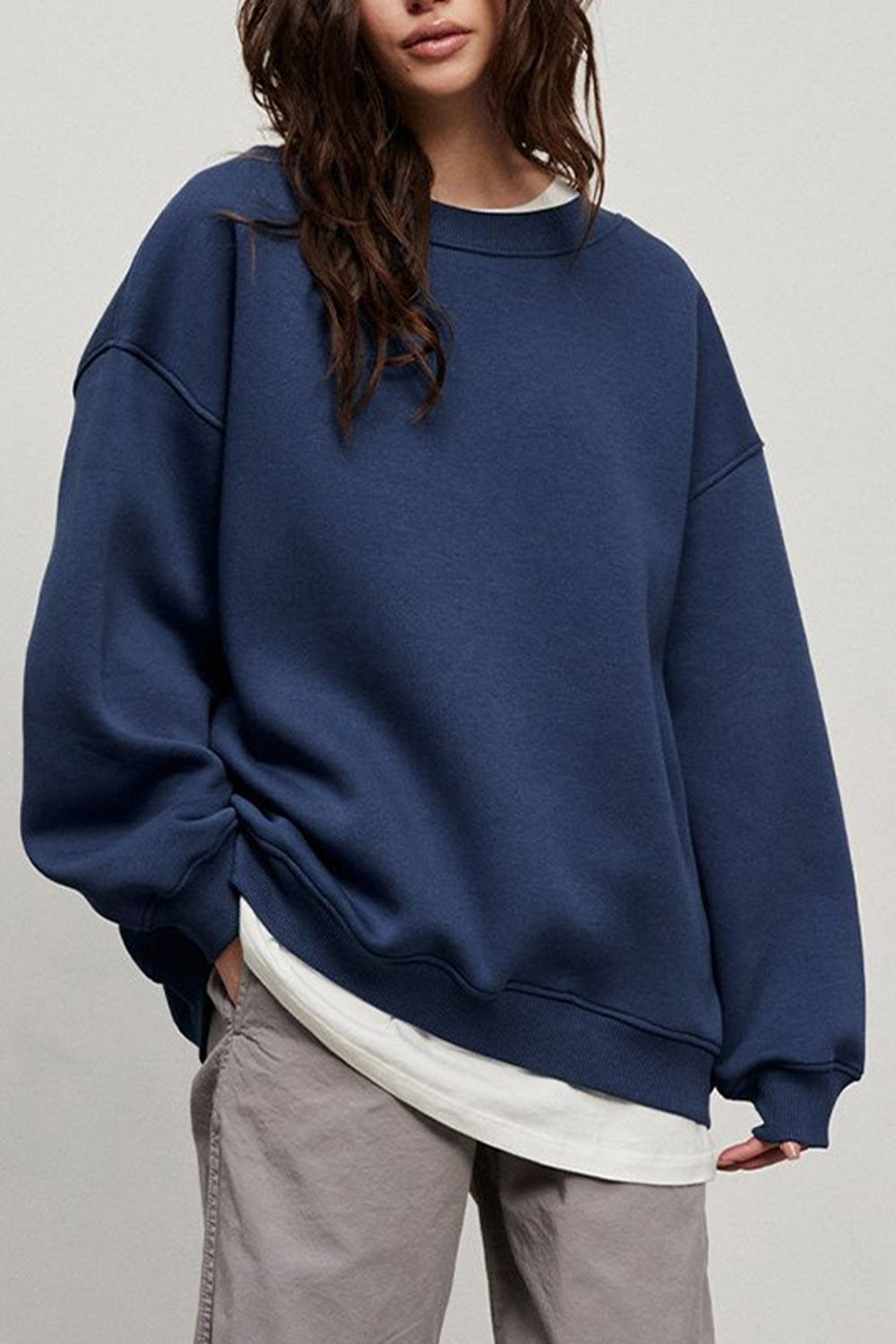 Oversized Fit Round Neck Sweatshirt