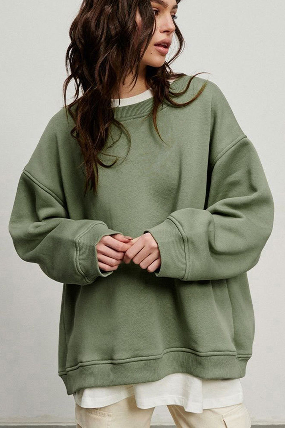 Oversized Fit Round Neck Sweatshirt