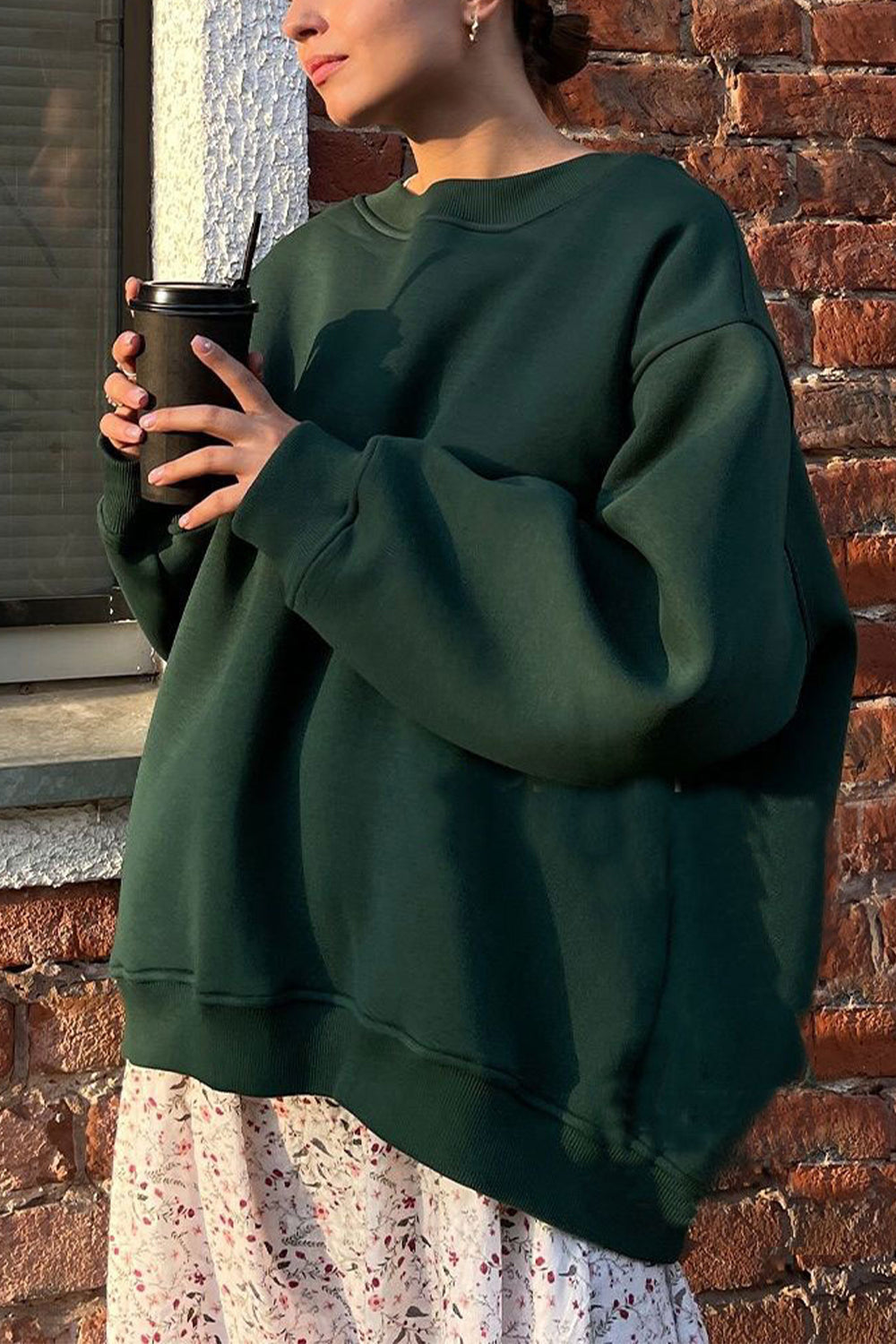 Oversized Fit Round Neck Sweatshirt