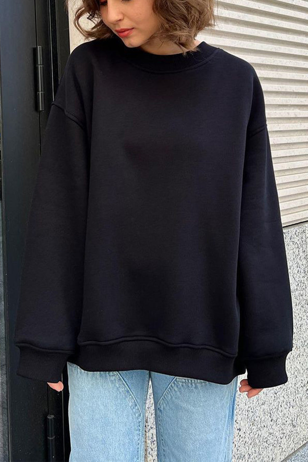 Oversized Fit Round Neck Sweatshirt