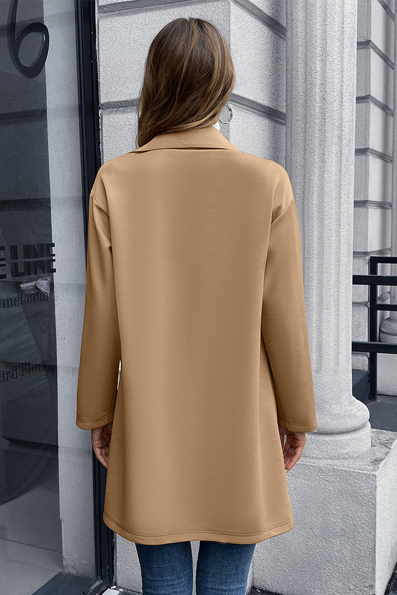 Lapel Collar Long Blazer