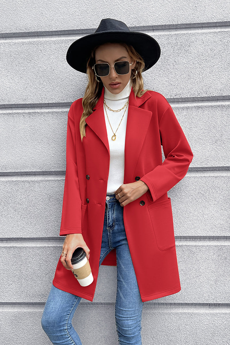 Lapel Collar Long Blazer