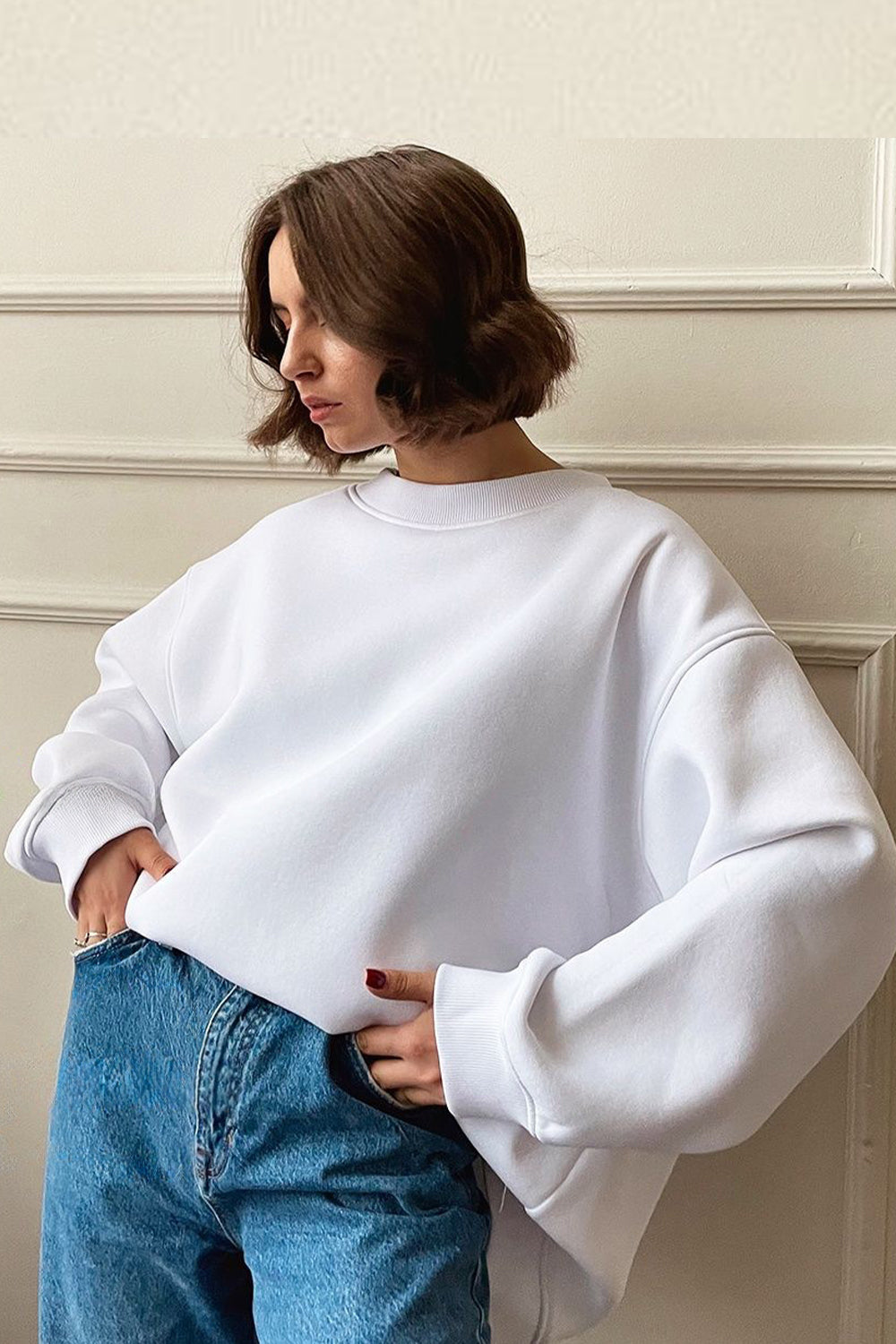 Oversized Fit Round Neck Sweatshirt