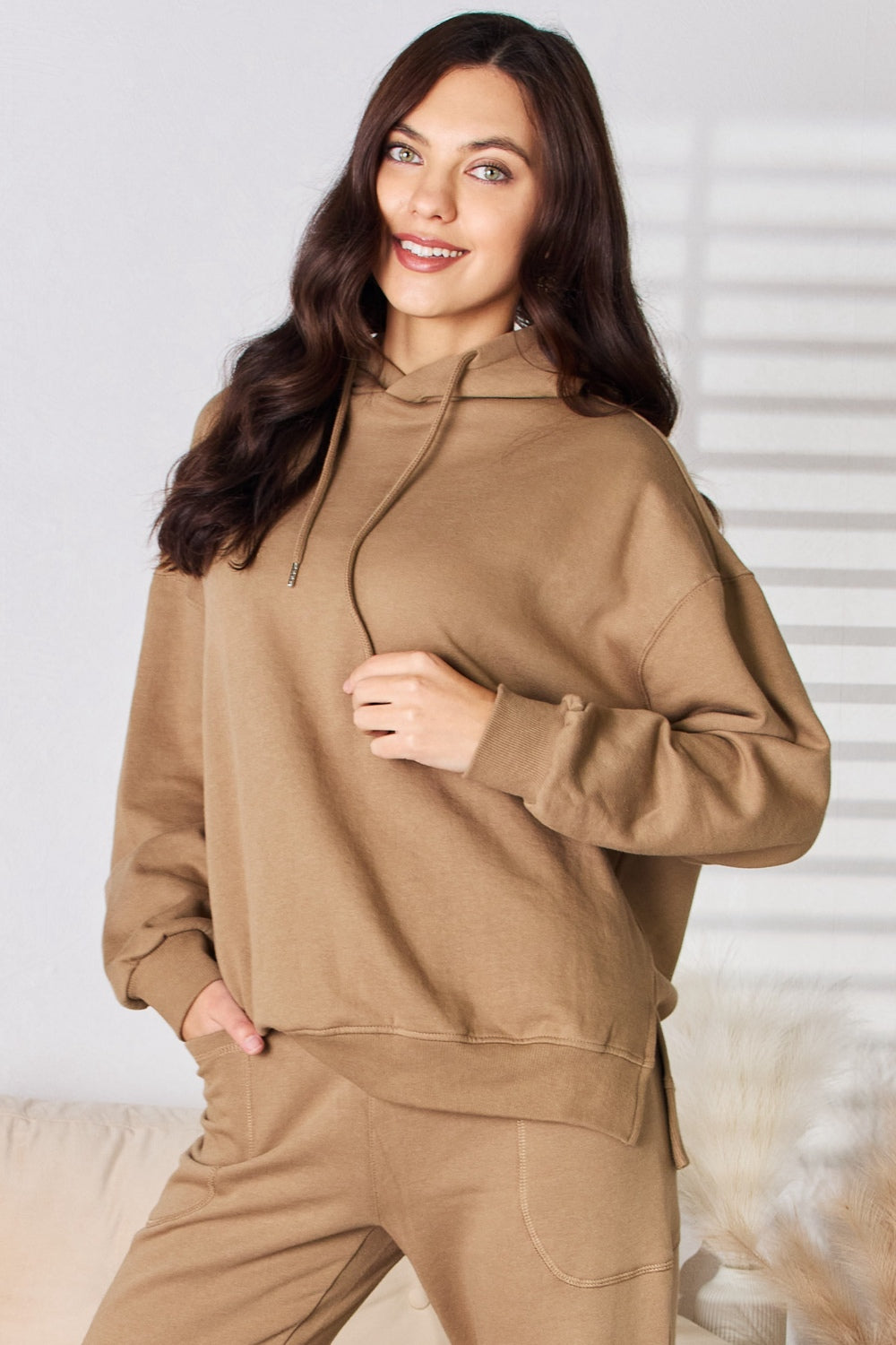 RISEN Drawstring Long Sleeve Hoodie