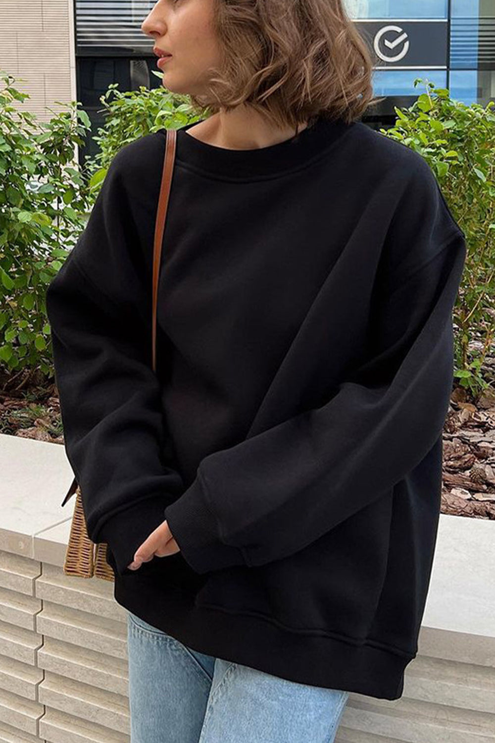 Oversized Fit Round Neck Sweatshirt
