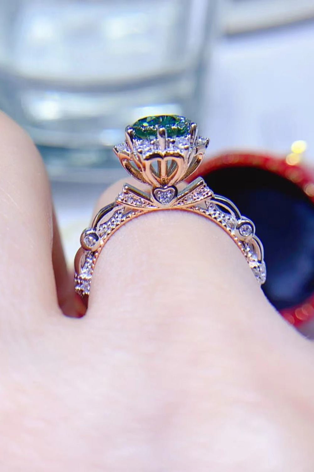 1 Carat Moissanite Sterling Silver Bloom Ring - Quelle's BoutiQue
