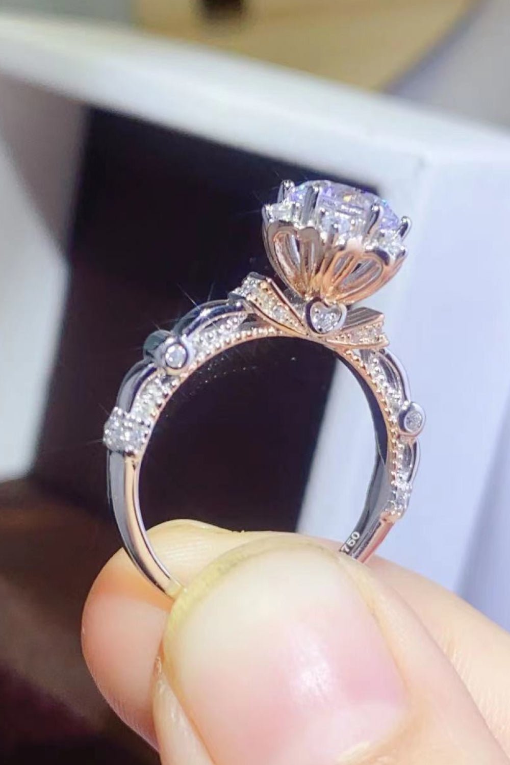 1 Carat Moissanite Sterling Silver Bloom Ring - Quelle's BoutiQue
