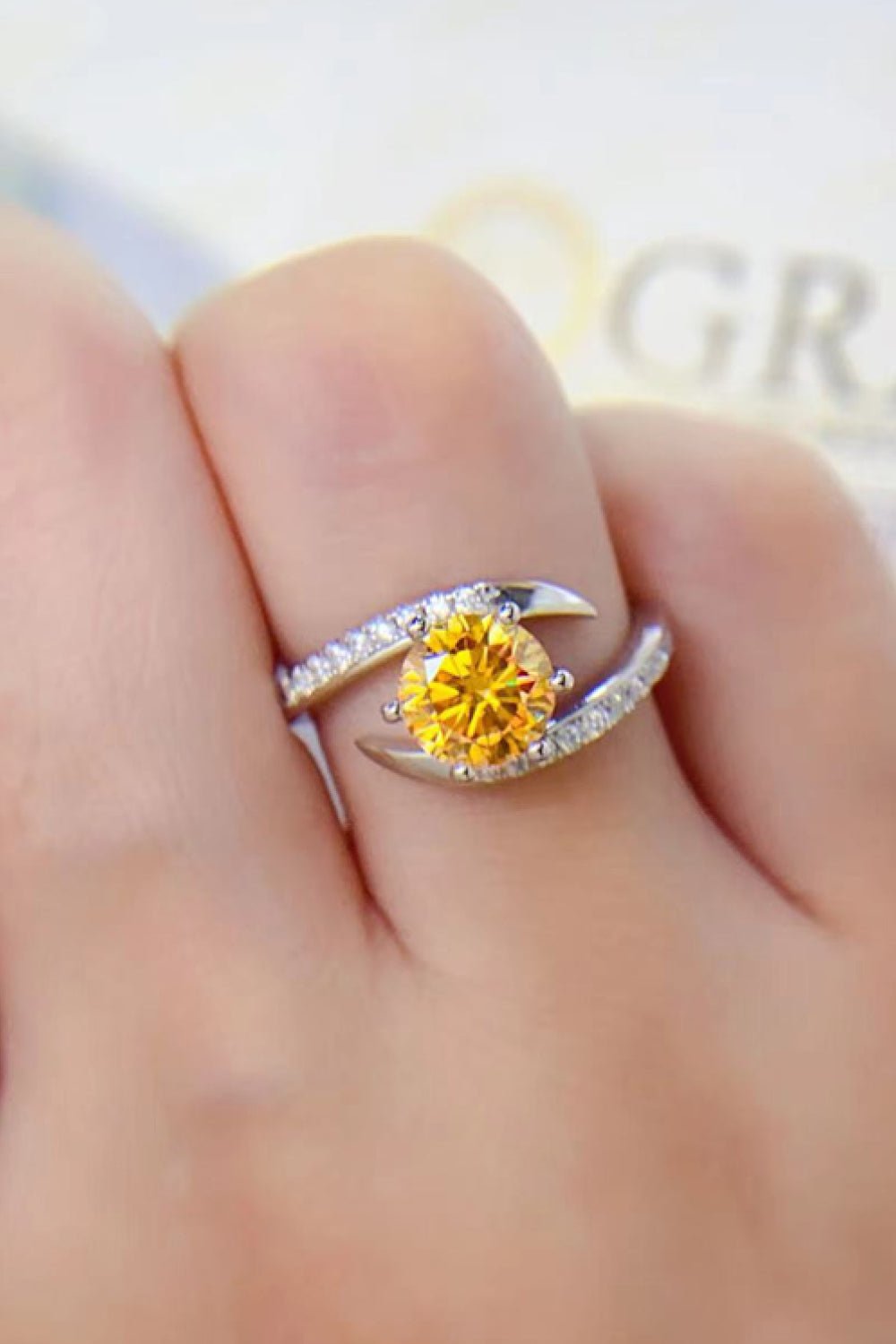 1 Carat Yellow Moissanite Sterling Silver Ring - Quelle's BoutiQue