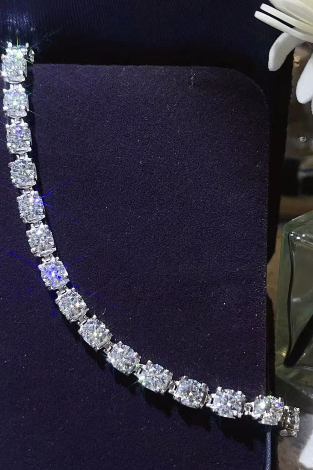 10 Carat Moissanite Platinum-Plated Bracelet - Quelle's BoutiQue