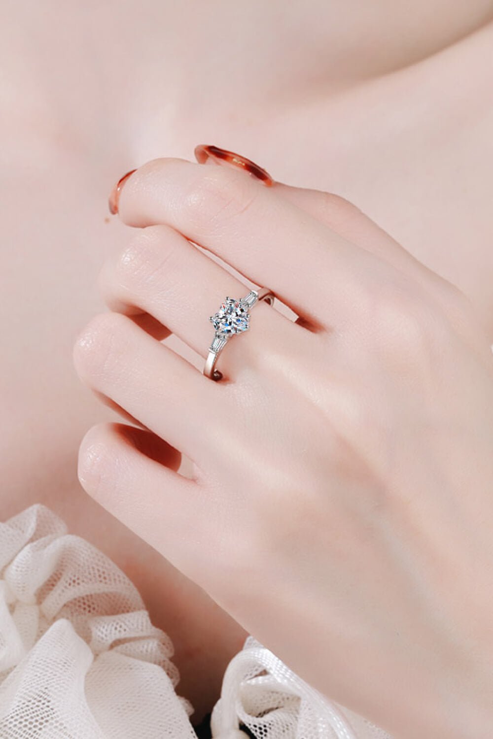 1.2 Carat Moissanite Heart Ring - Quelle's BoutiQue