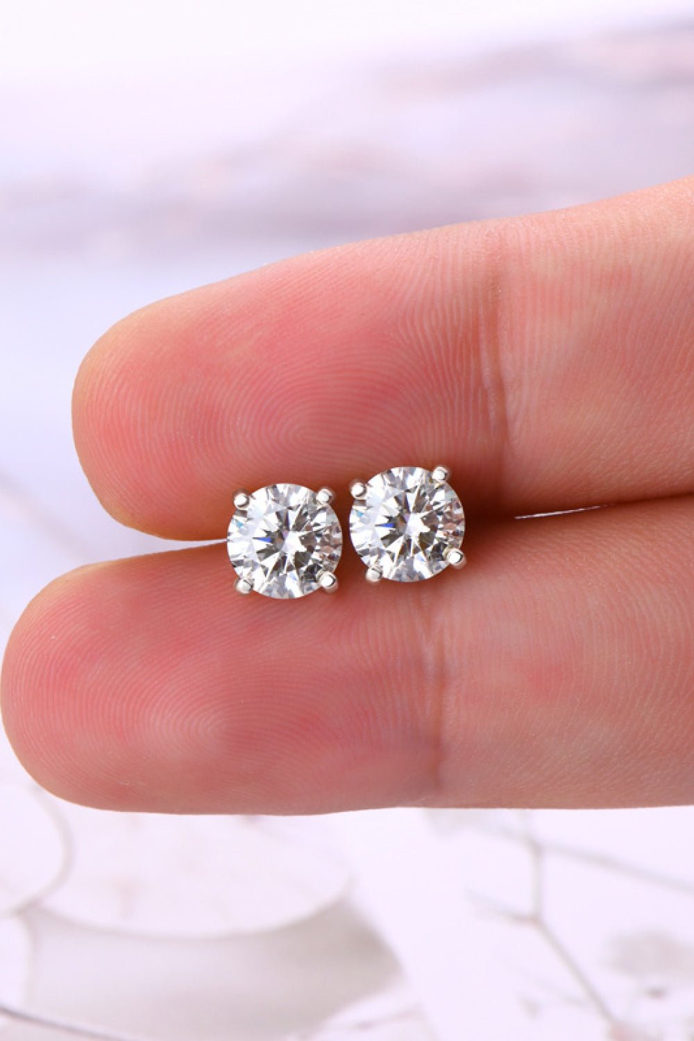 2 Carat Moissanite Sterling Silver Stud Earrings - Quelle's BoutiQue