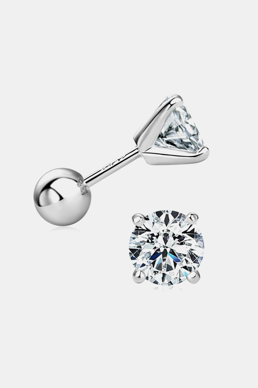 2 Carat Moissanite Sterling Silver Stud Earrings - Quelle's BoutiQue