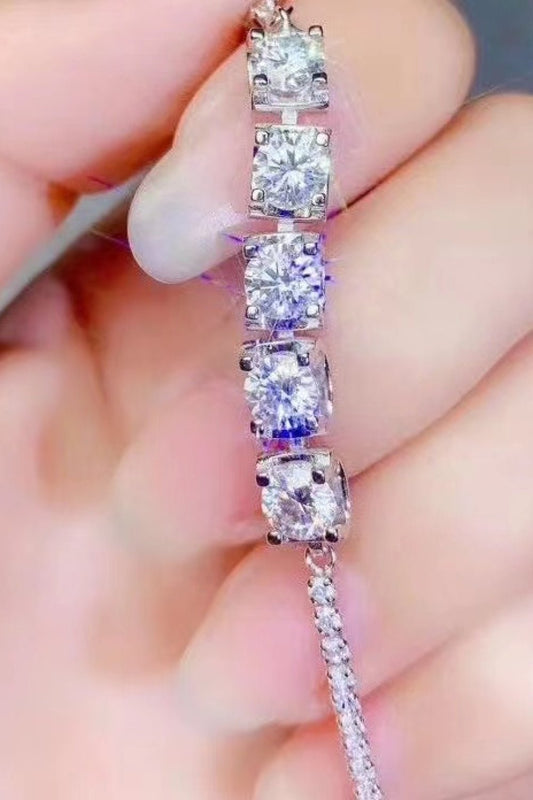 5 Carat Moissanite Sterling Silver Bracelet - Quelle's BoutiQue
