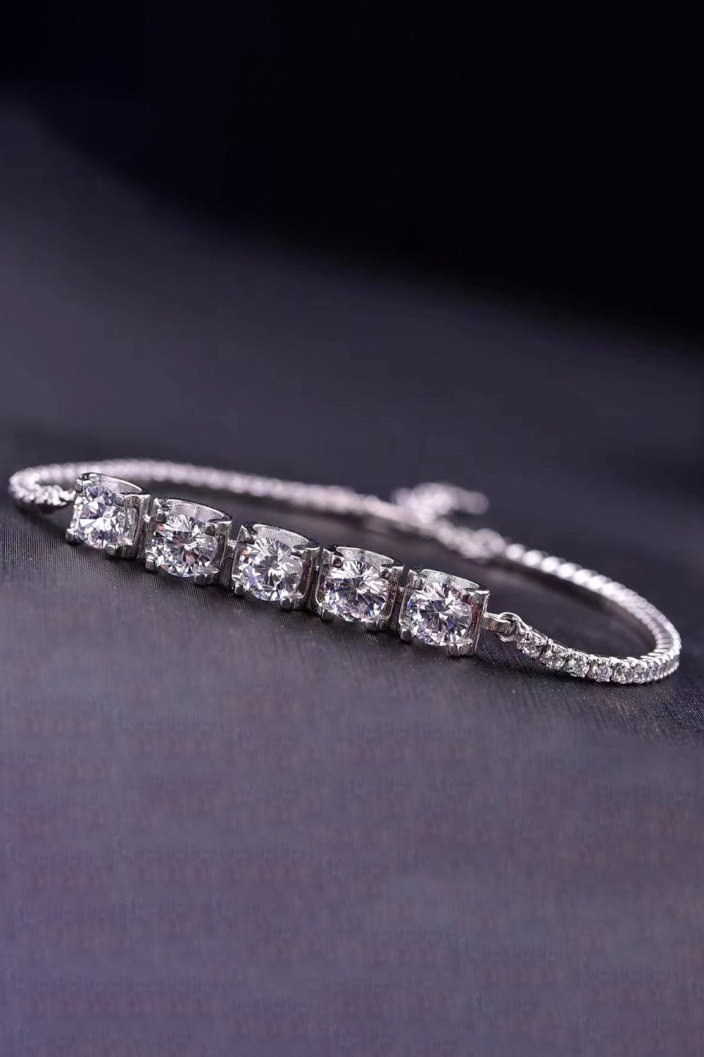 5 Carat Moissanite Sterling Silver Bracelet - Quelle's BoutiQue