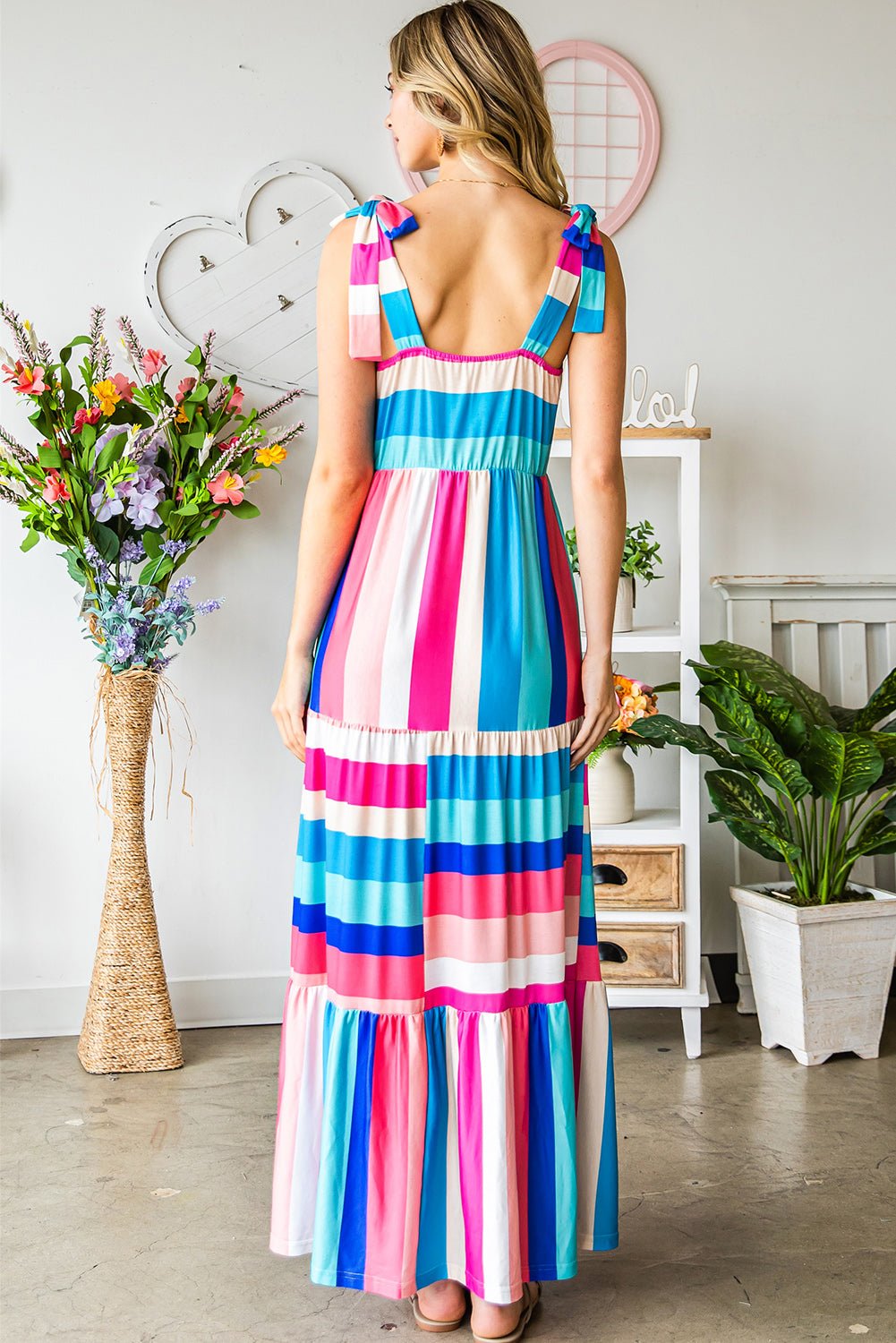 Bold Striped Sleeveless Maxi Dress - Quelle's BoutiQue