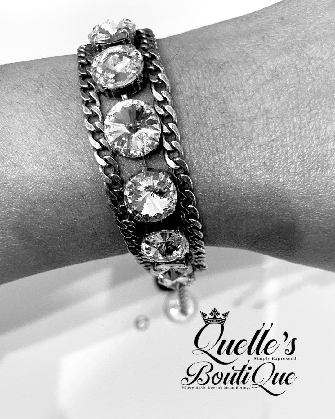 Clear Crystal Elements Solitaire Bracelet - Quelle's BoutiQue