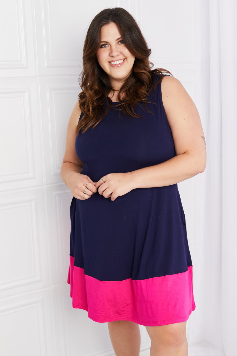 Color Block Sleeveless Mini Dress - Quelle's BoutiQue
