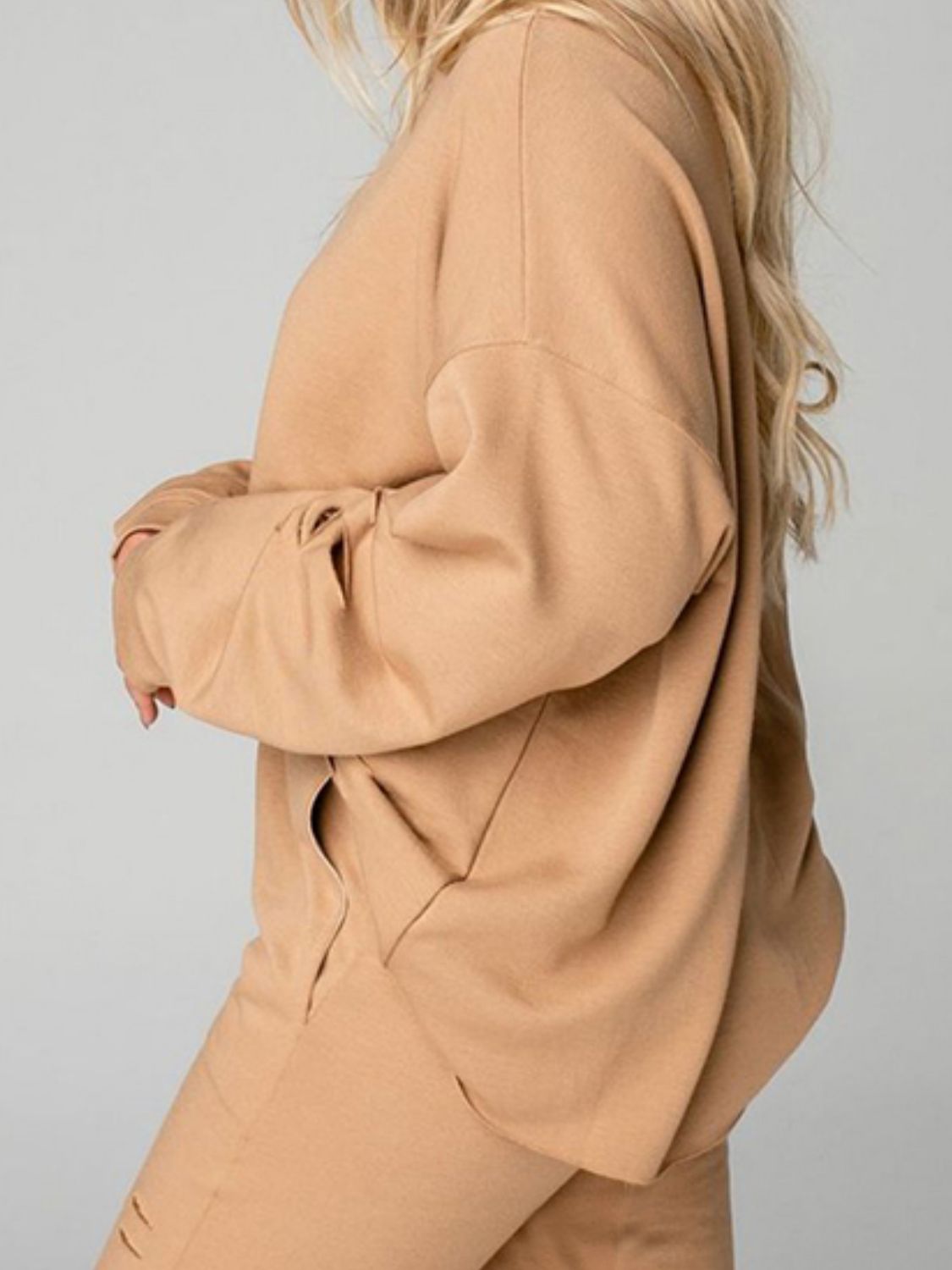 Distressed Sweatshirt and Joggers Set - Quelle's BoutiQue