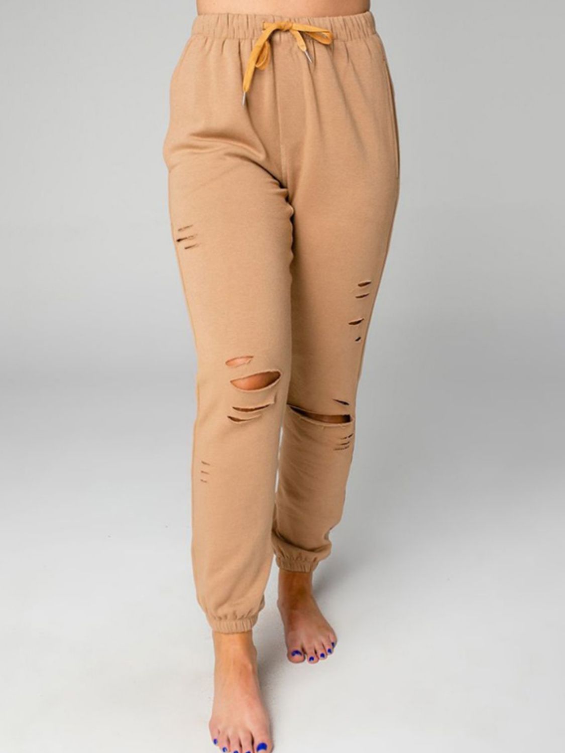 Distressed Sweatshirt and Joggers Set - Quelle's BoutiQue