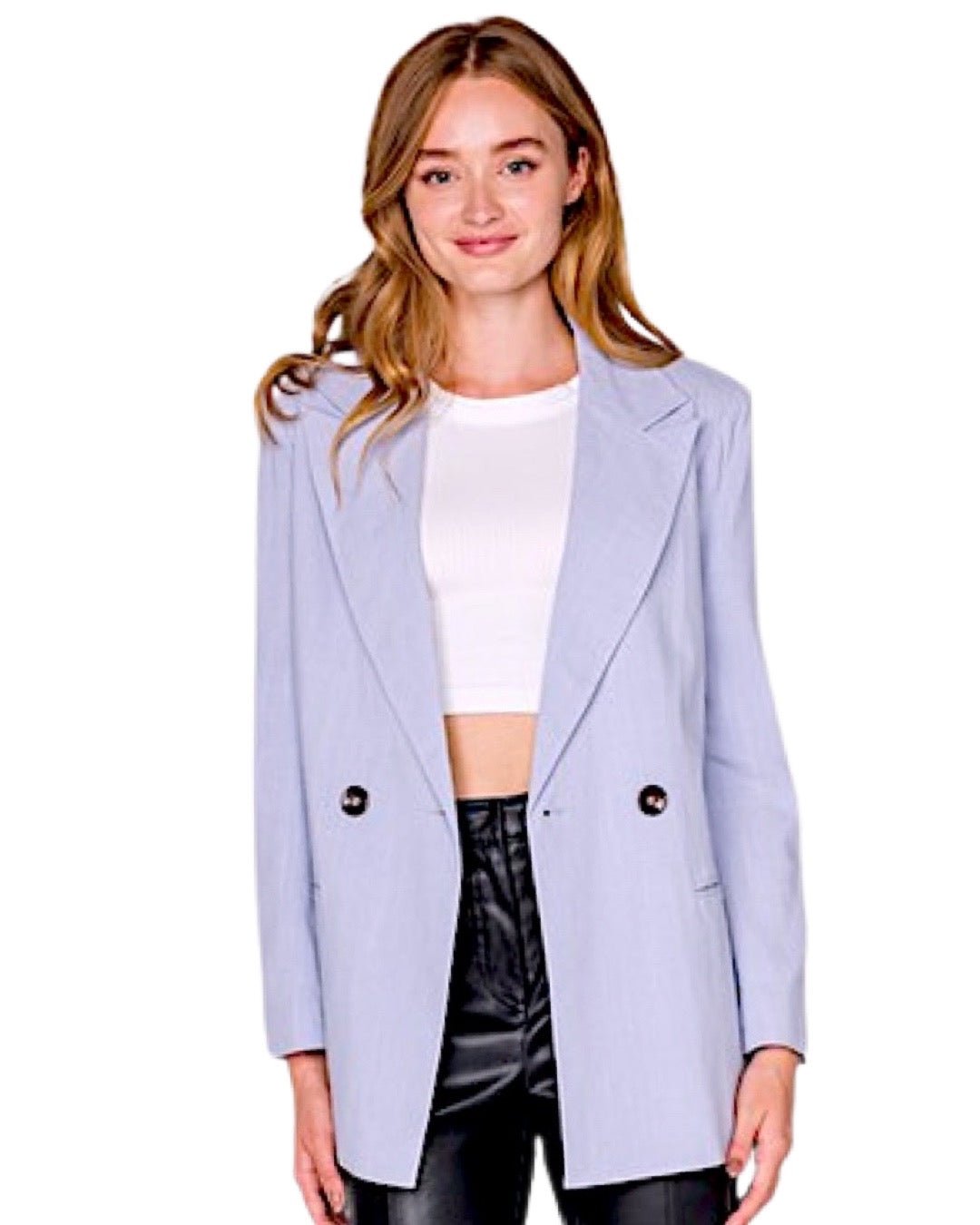 Double Breasted Linen Blazer - Quelle's BoutiQue