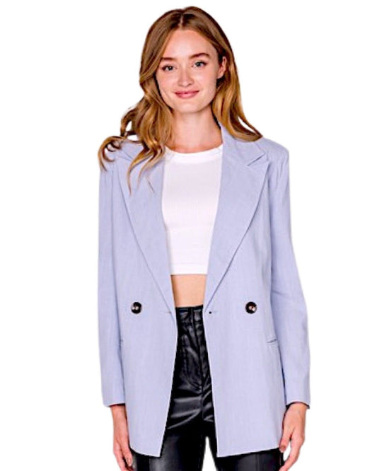 Double Breasted Linen Blazer - Quelle's BoutiQue