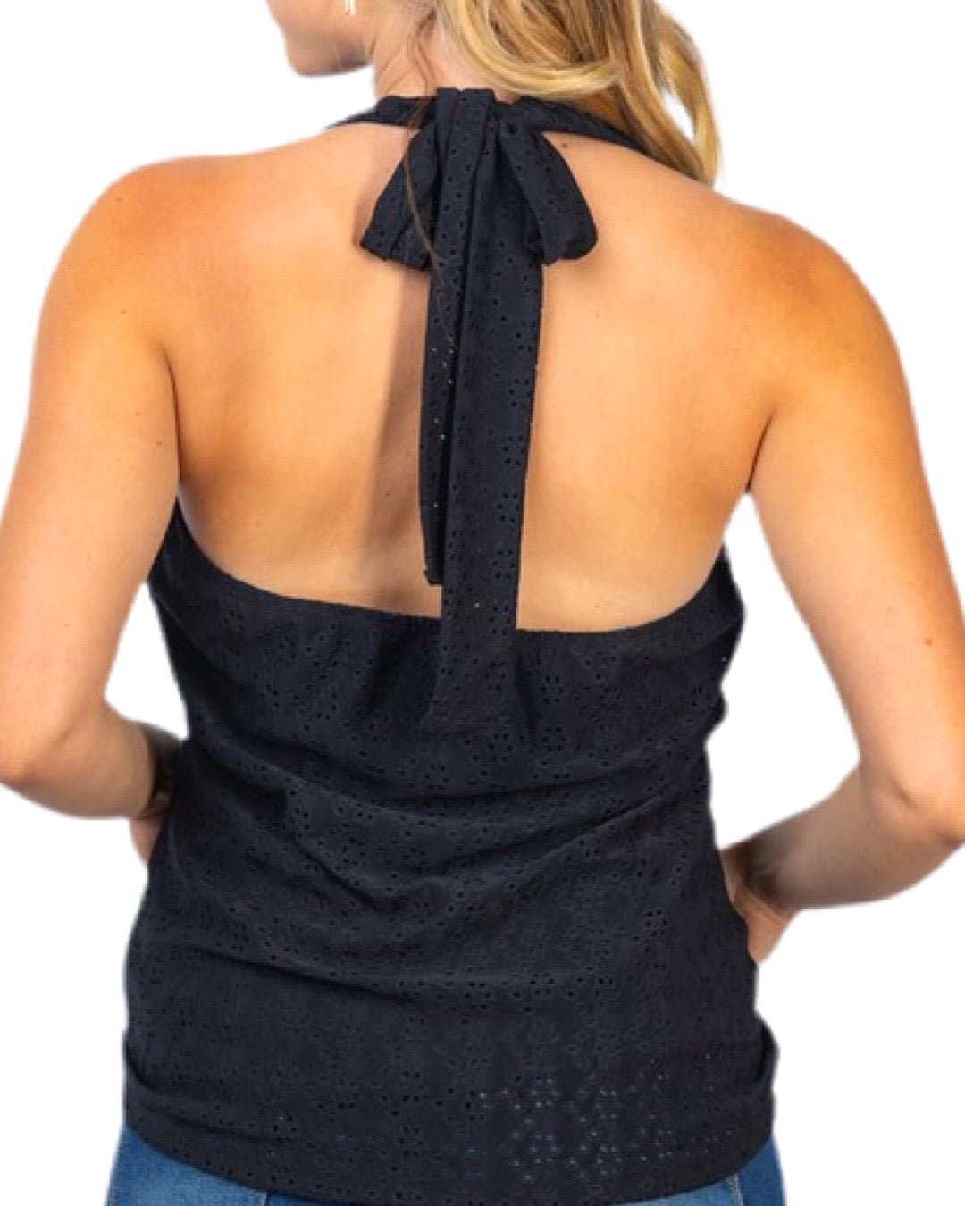 Eyelet Halter-Neck Top - Quelle's BoutiQue