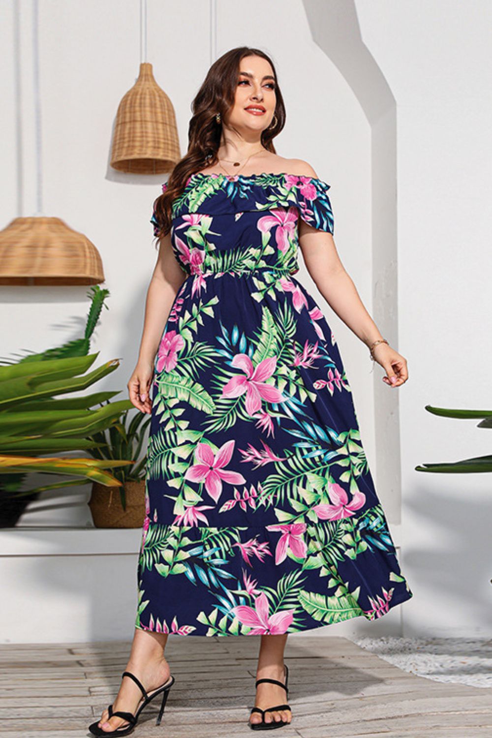 Floral Off-Shoulder Maxi Dress - Quelle's BoutiQue