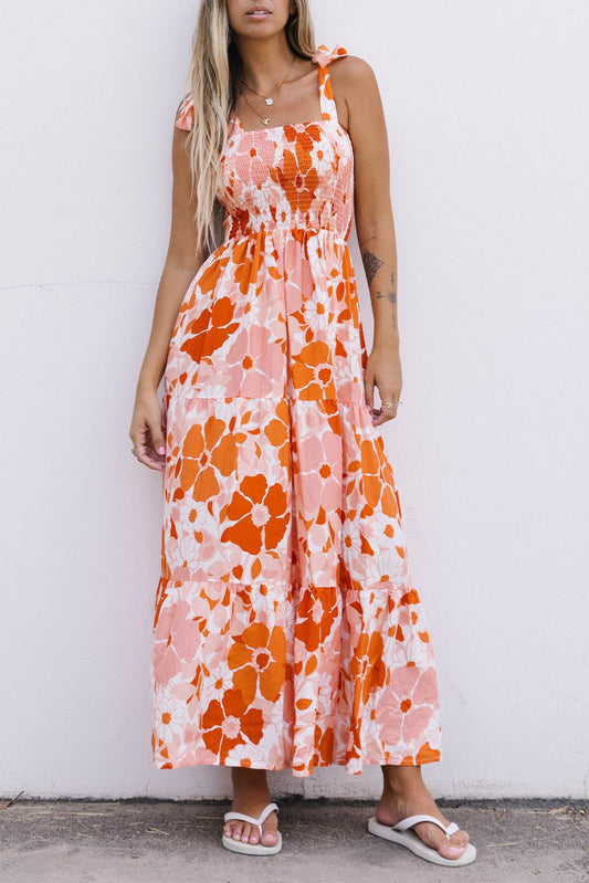 Floral Smocked Maxi Dress - Quelle's BoutiQue