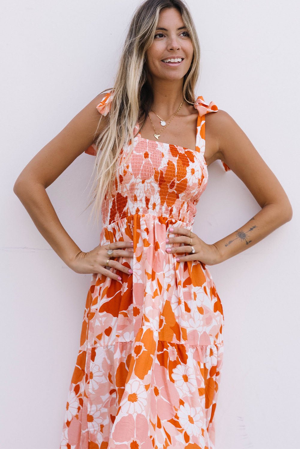 Floral Smocked Maxi Dress - Quelle's BoutiQue