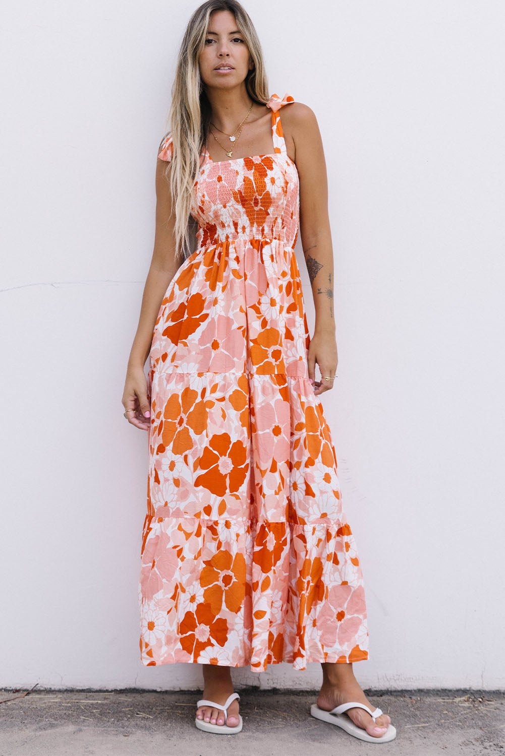 Floral Smocked Maxi Dress - Quelle's BoutiQue