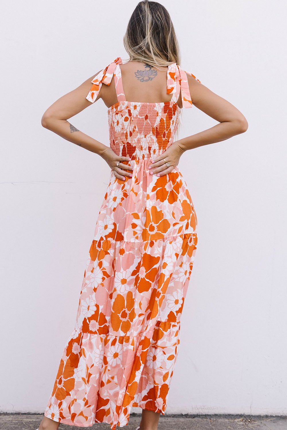 Floral Smocked Maxi Dress - Quelle's BoutiQue