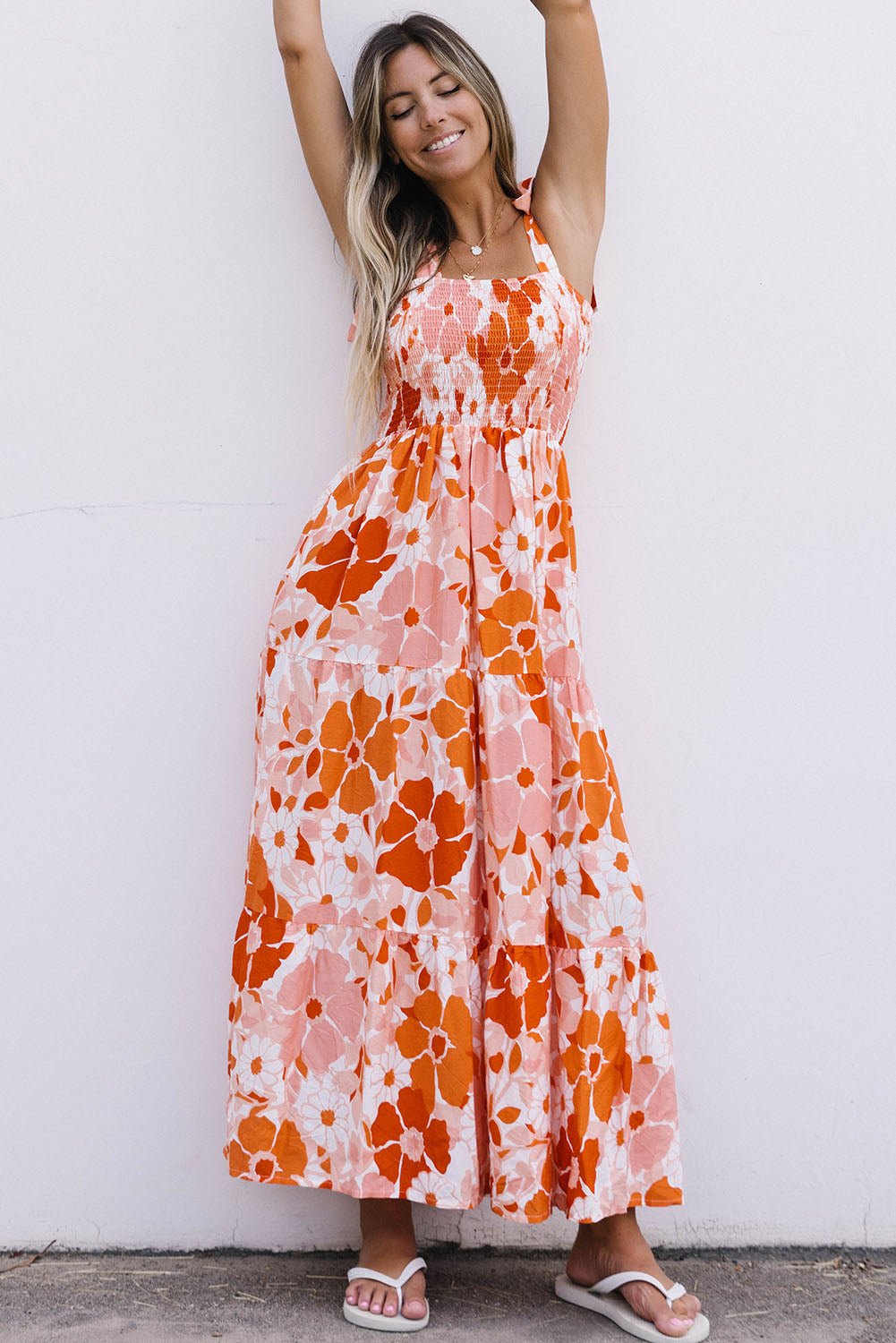 Floral Smocked Maxi Dress - Quelle's BoutiQue