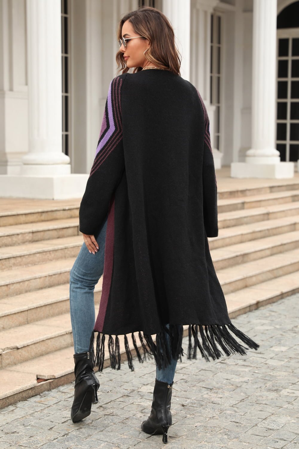 Fringe Hem Open Front Cardigan - Quelle's BoutiQue