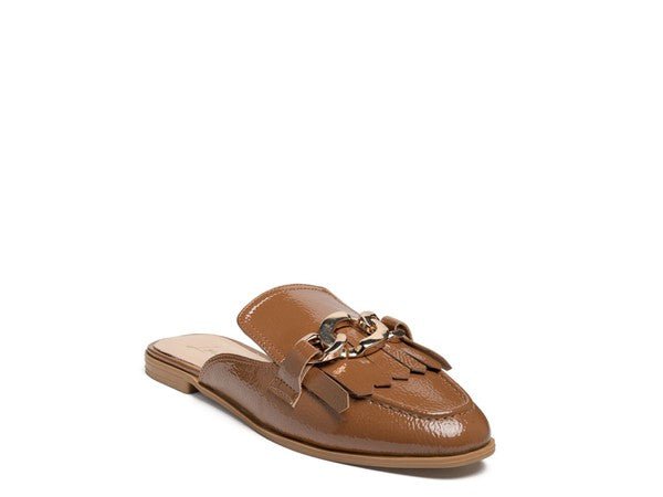 GLADIOLI METAL BUCKLED FRINGE DETAIL MULES - Quelle's BoutiQue