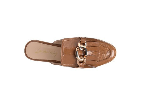 GLADIOLI METAL BUCKLED FRINGE DETAIL MULES - Quelle's BoutiQue
