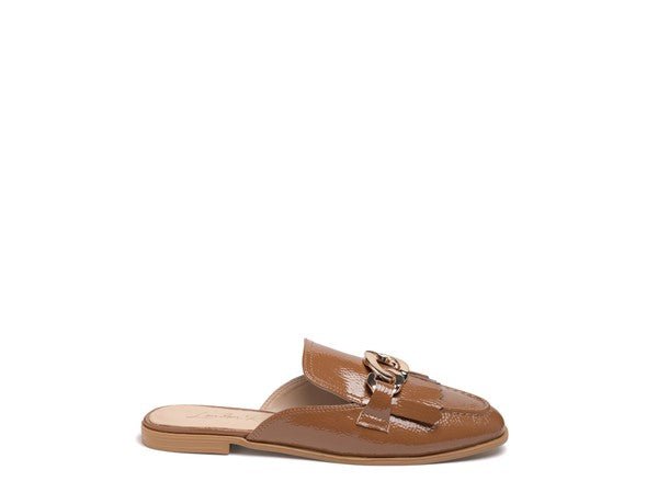 GLADIOLI METAL BUCKLED FRINGE DETAIL MULES - Quelle's BoutiQue