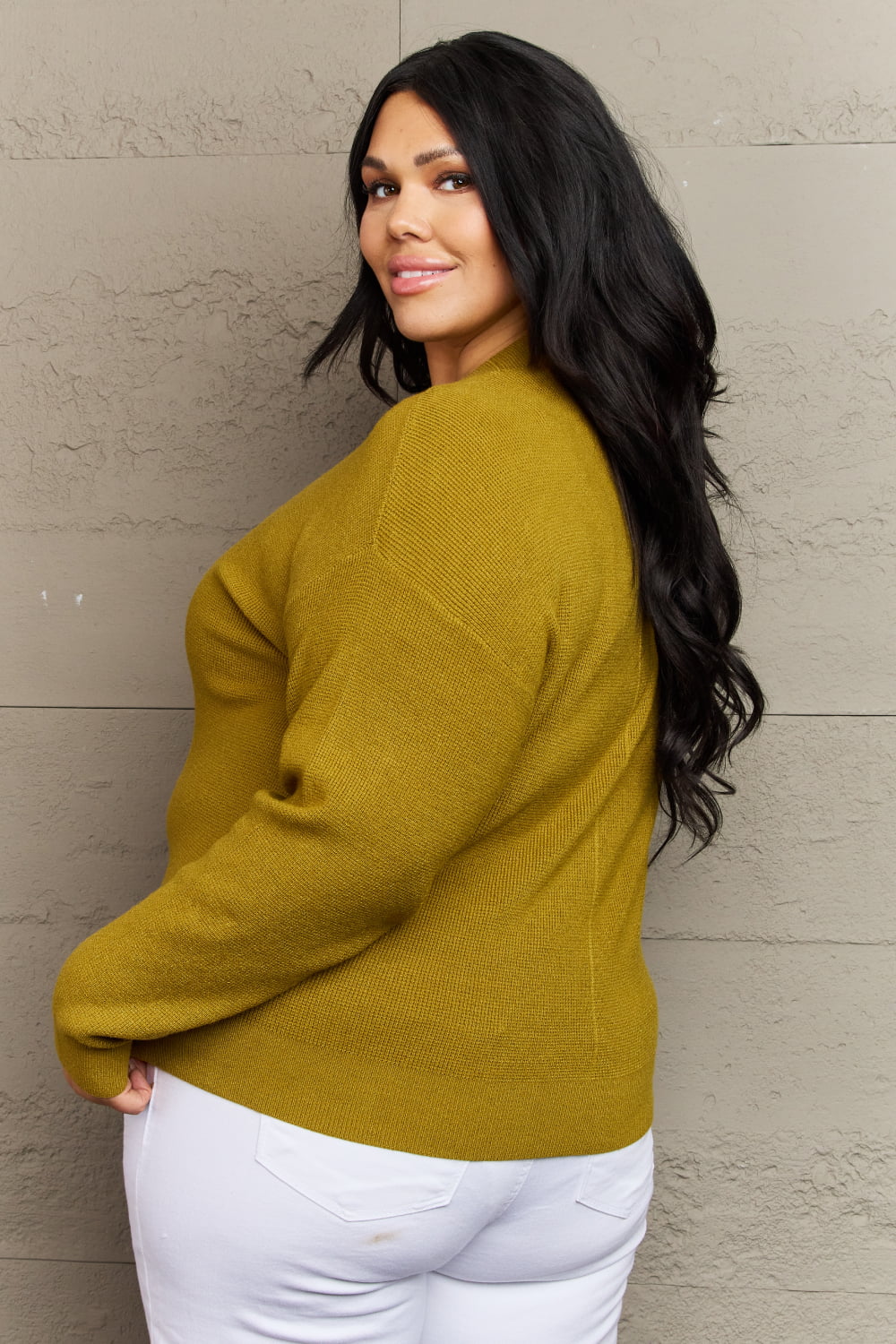 Golden-Olive Button Down Cardigan - Quelle's BoutiQue