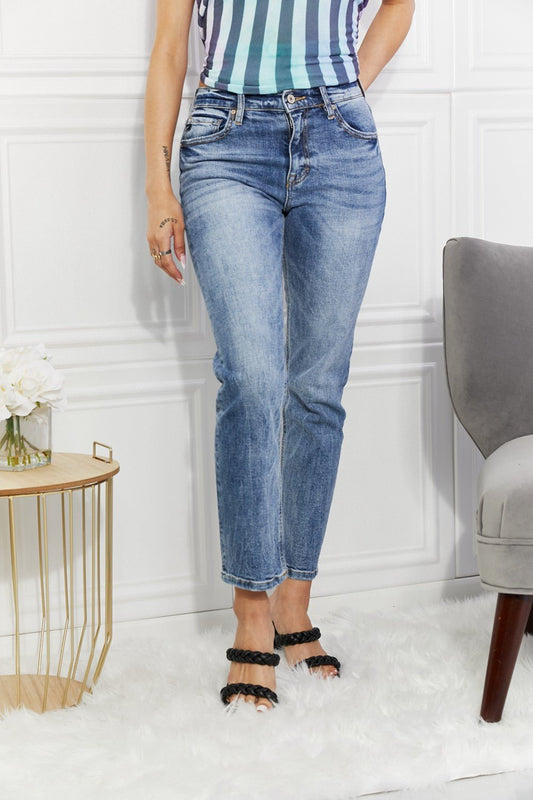 High Rise Slim Straight Jeans - Quelle's BoutiQue