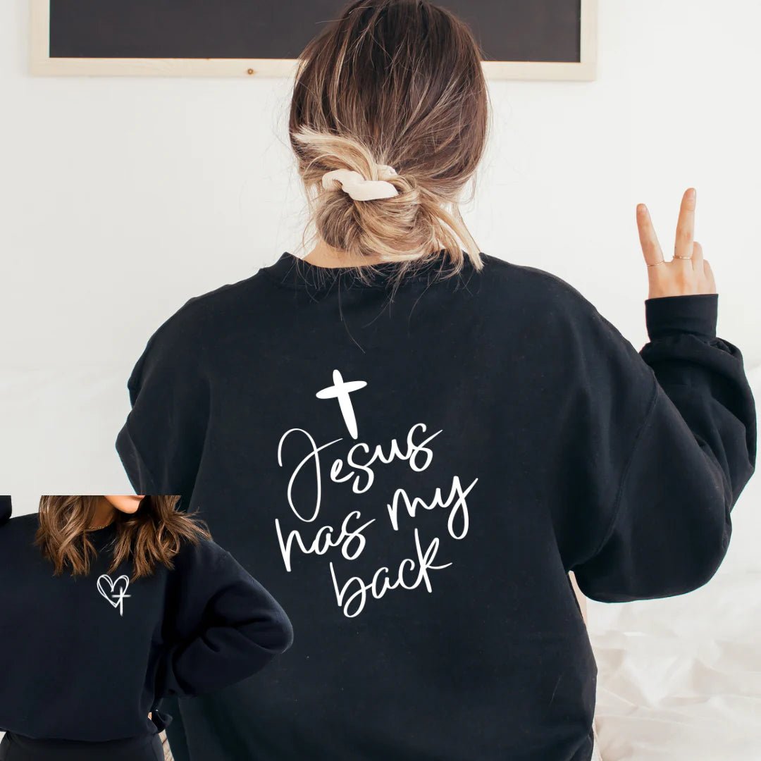 Jesus Has Your Back Print Tee - Quelle's BoutiQue