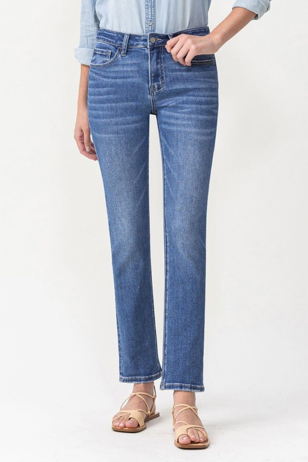 Midrise Slim Ankle Straight Jeans - Quelle's BoutiQue