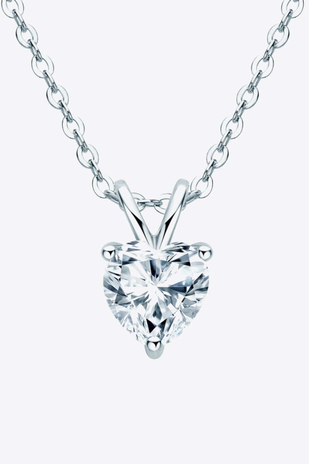 Moissanite Heart-Shaped Pendant Necklace - Quelle's BoutiQue