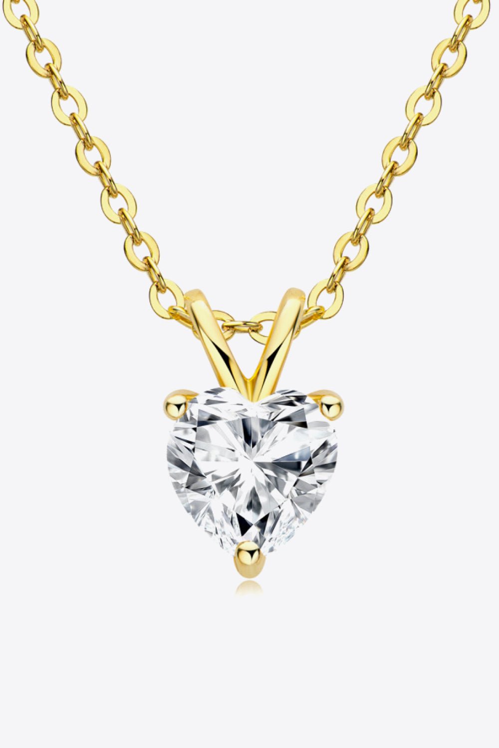 Moissanite Heart-Shaped Pendant Necklace - Quelle's BoutiQue