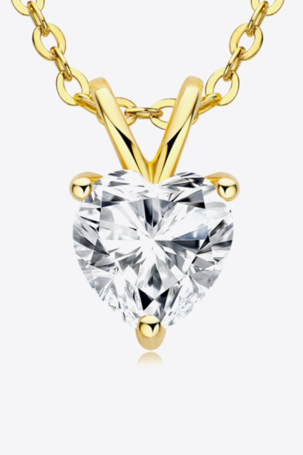 Moissanite Heart-Shaped Pendant Necklace - Quelle's BoutiQue