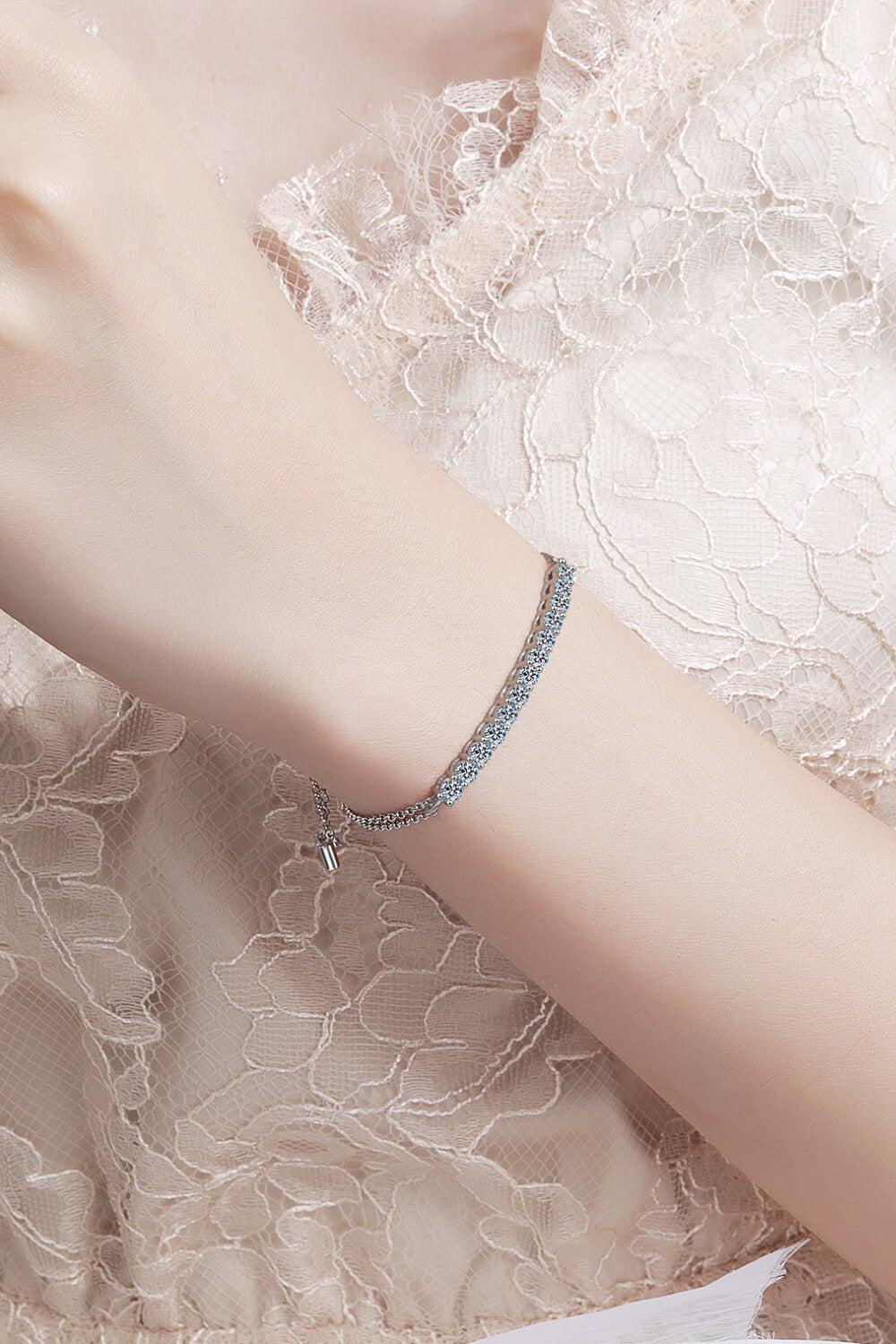 Moissanite Sterling Silver Bracelet - Quelle's BoutiQue