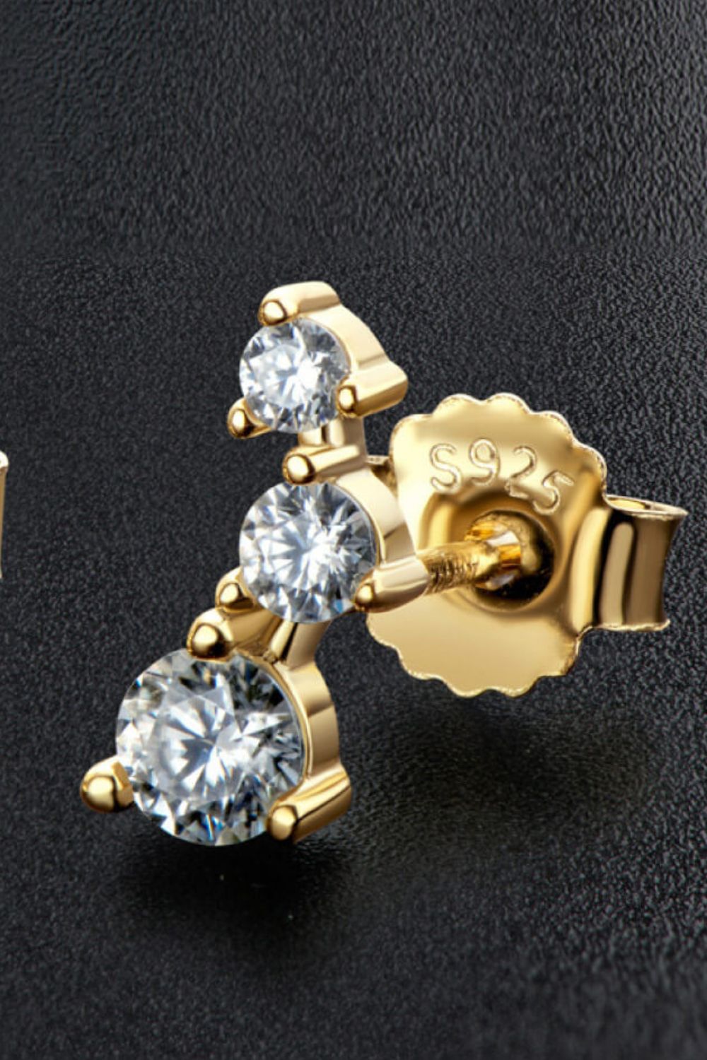 Moissanite Trio Stud Earrings - Quelle's BoutiQue