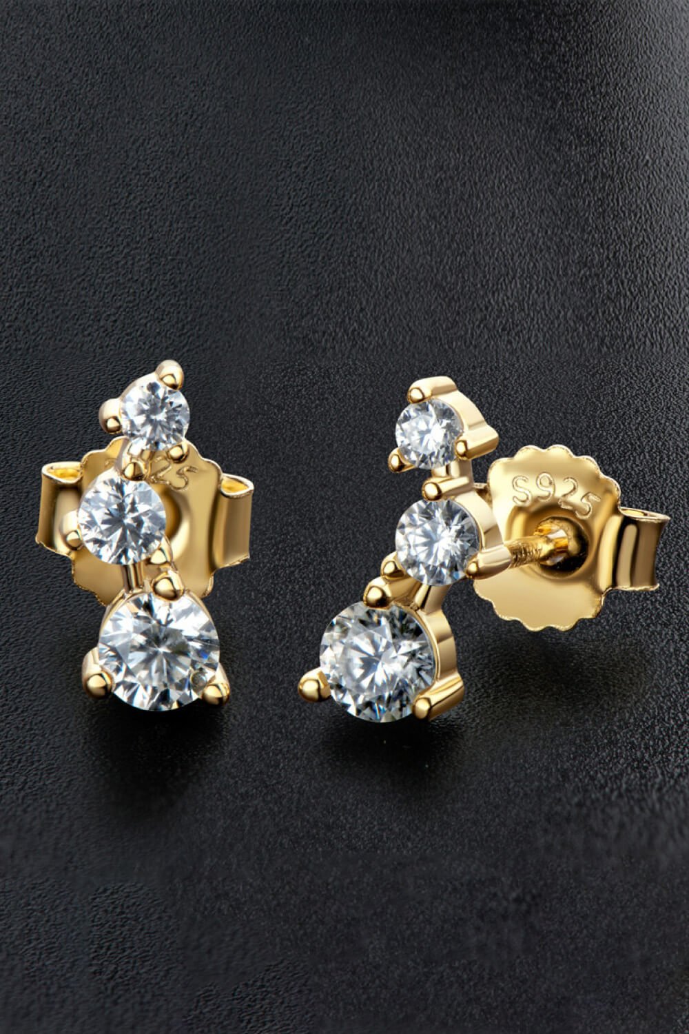 Moissanite Trio Stud Earrings - Quelle's BoutiQue