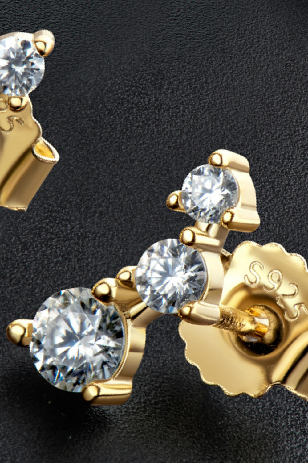 Moissanite Trio Stud Earrings - Quelle's BoutiQue