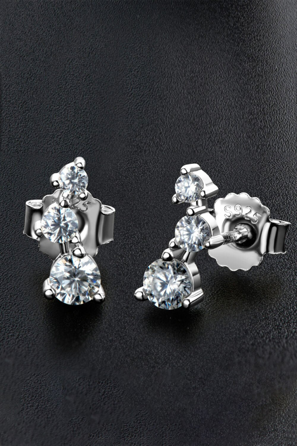 Moissanite Trio Stud Earrings - Quelle's BoutiQue